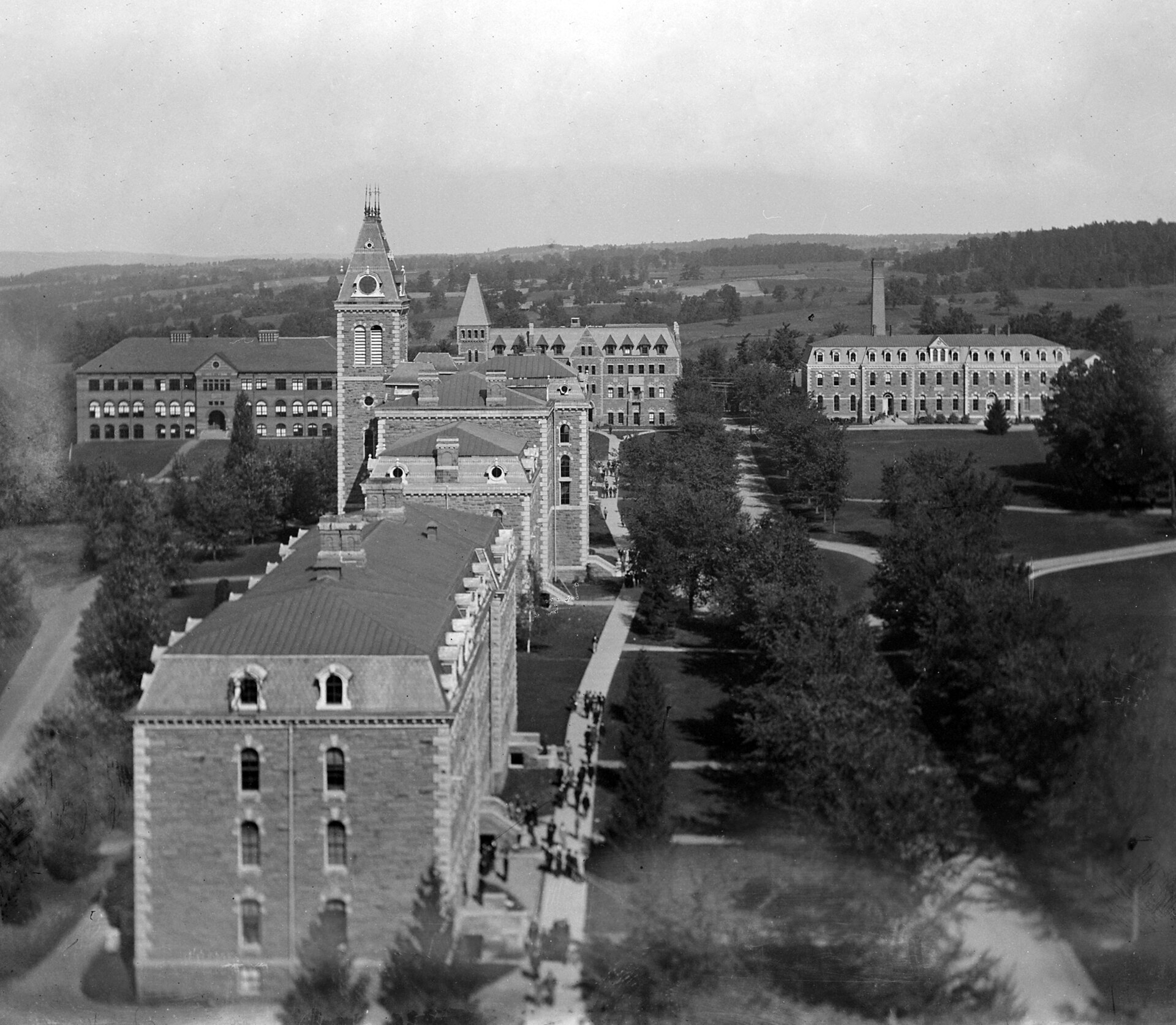 View of the campus from Uris Library Tower, Cornell University, Ithaca, New York
