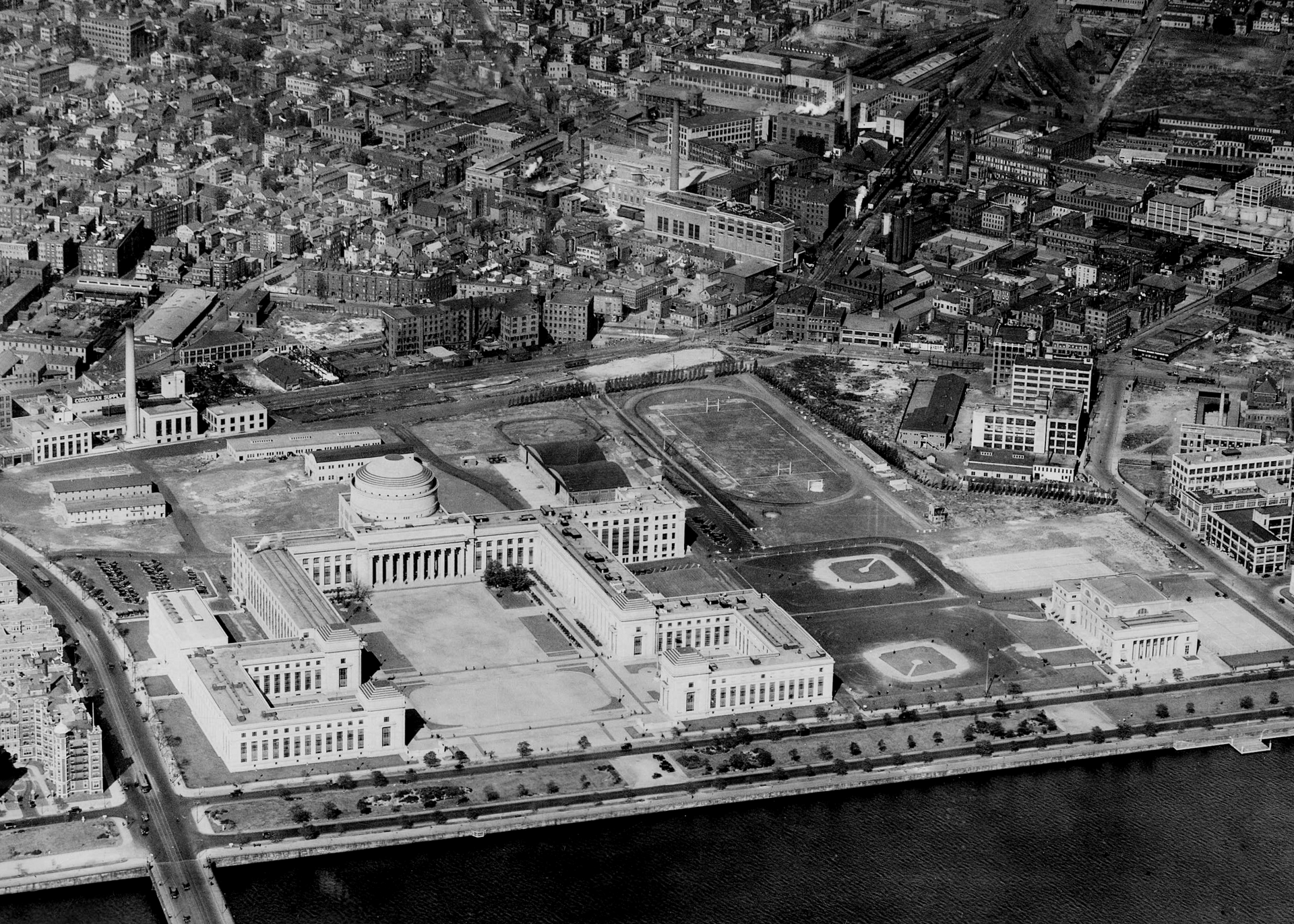 Massachusetts Institute of Technology campus aerial all buildings 1921 US Army cropped
