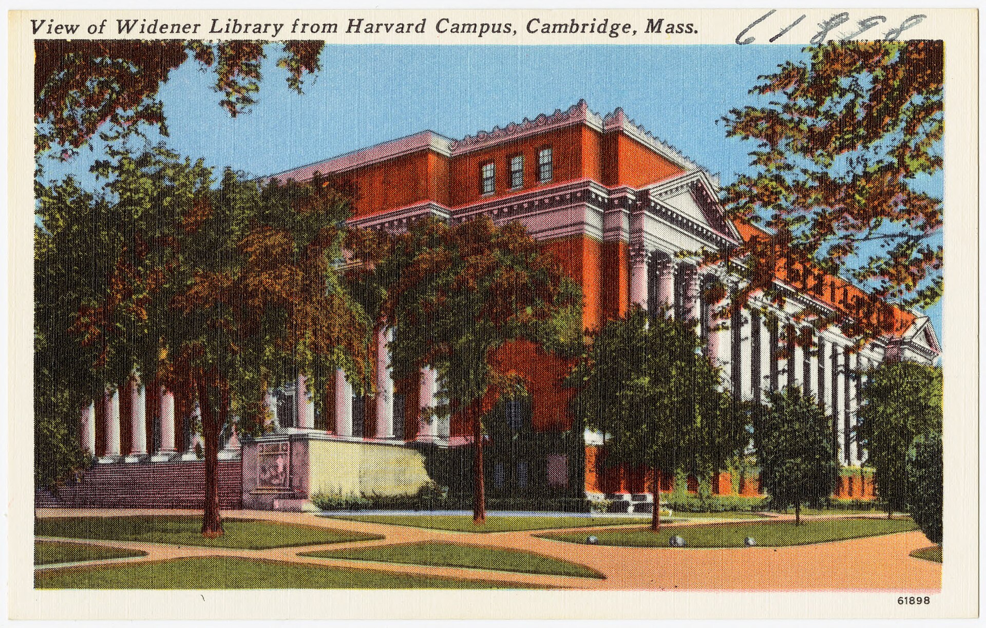 View of Widener Library from Harvard Campus, Cambridge, Mass (61898)