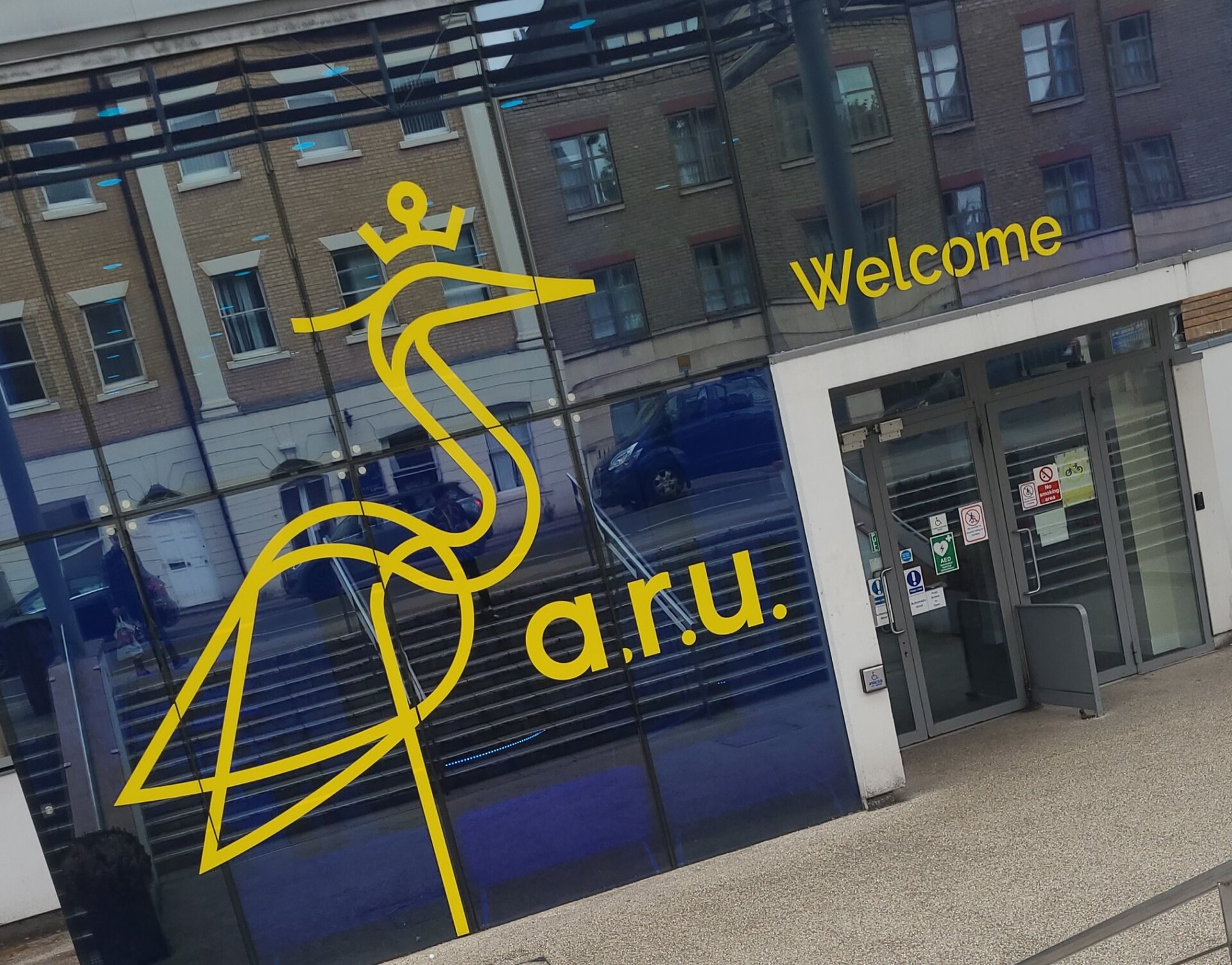 Main entrance to Anglia Ruskin University Cambridge Campus (Helmore Building). Taken by Lewis Spurrier-Best